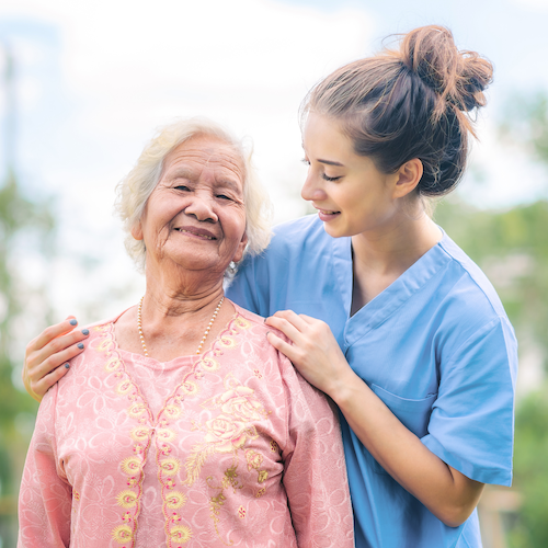 Nurse and Patient Standing