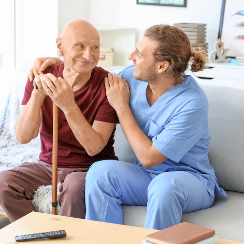 Nurse and Patient Sitting